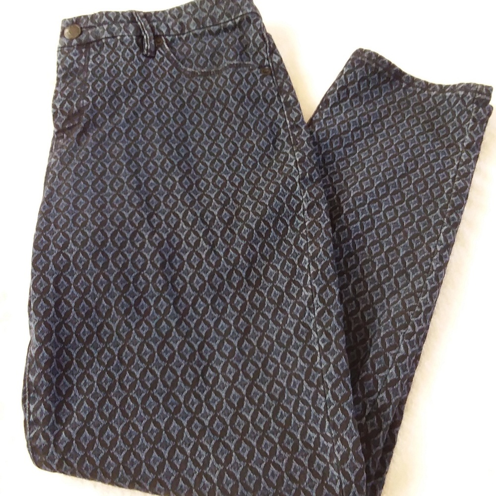 Ladies Chicos Black Blue Diamond Pattern Jeans 0.5